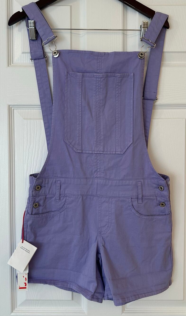 NWT Fiorucci $360 Purple Lavender Overall Shorts Sz IT 40 / US 4-6